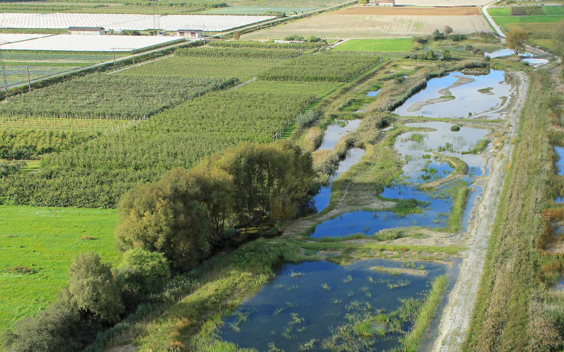 Vue aérienne Marais Ardon et Chamoson